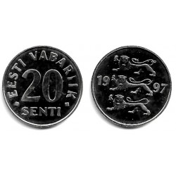 (23a) Estonia. 1997. 20 Senti (SC)
