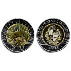 (134) Uruguay. 2015. 10 Pesos (EBC+)