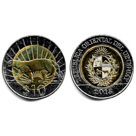 (134) Uruguay. 2015. 10 Pesos (EBC+)