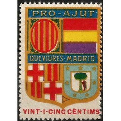 Viñeta Política. Pro-Ajut Queviures Madrid. 25 Céntimos (Nuevo, con señal de fijasellos)