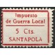 Viñeta. Impuesto de Guerra. Santapola. 5 Céntimos (Nuevo, con señal de fijasellos)