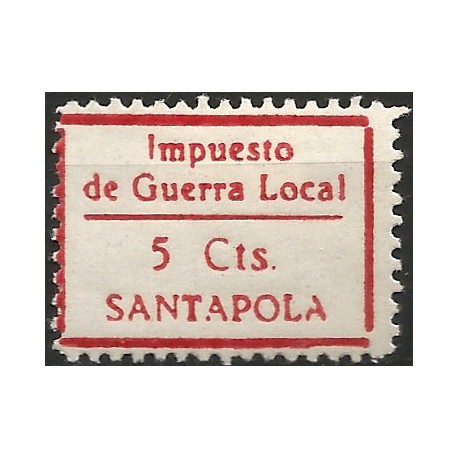 Viñeta. Impuesto de Guerra. Santapola. 5 Céntimos (Nuevo, con señal de fijasellos)