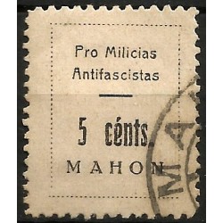 Viñeta Política. Pro Milicias Antifascistas. Mahón. 5 Céntimos (Usado)