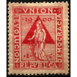 Viñeta Política. Unión, Revolución, Democracia y República. 1 Céntimo (Nuevo, con señal de fijasellos)