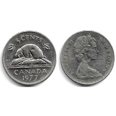 (60.1) Canadá. 1977. 5 Cents (MBC)
