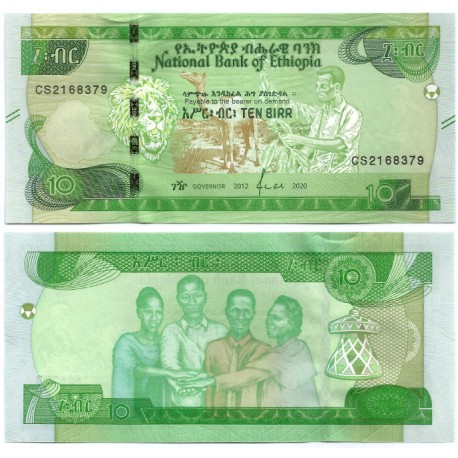 (W55) Etiopía. 2020. 10 Birr (SC)