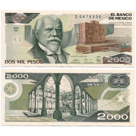 (86c) Estados Unidos Mexicanos. 1989. 2000 Pesos (EBC+)