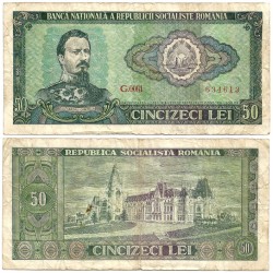 (96a) Rumanía. 1966. 50 Lei (BC+) Pequeña mancha