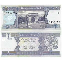 (65a) Afganistán. 2002. 2 Afghanis (SC-) Pequeña mancha