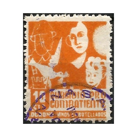 Viñeta Política. Subsidio Pro Combatiente. Logroño. 10 Céntimos (Usado)