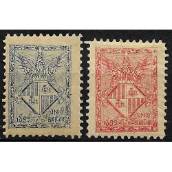 Viñetas Políticas. Unió Balear 1899. Serie de 2 Valores (Nuevo, con señal de fijasellos)