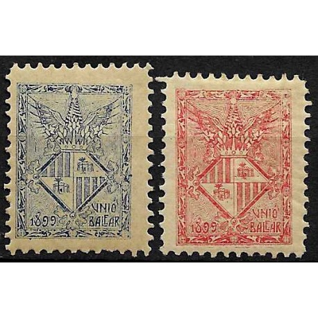 Viñetas Políticas. Unió Balear 1899. Serie de 2 Valores (Nuevo, con señal de fijasellos)