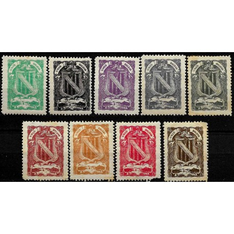 Viñetas Políticas. Unió Balear. Serie de 9 Valores (Nuevos, con señal de fijasellos y Usados)