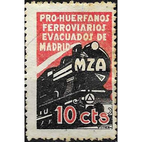 Viñeta Política. Pro Huerfanos Ferroviarios Evacuados de Madrid. 10 Céntimos (Usado)