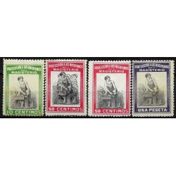 Protección a los Huerfanos del Magisterio. Serie de 4 Valores (Nuevos, con señal de fijasellos)