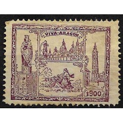 Viñeta Política. Viva Aragón. 1900 (Nuevo, con señal de fijasellos y sin goma)