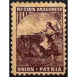 Viñeta Política. Región Aragonesa. Unión. Patria (Nuevo, con señal de fijasellos y sin goma)