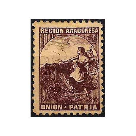 Viñeta Política. Región Aragonesa. Unión. Patria (Nuevo, con señal de fijasellos y sin goma)