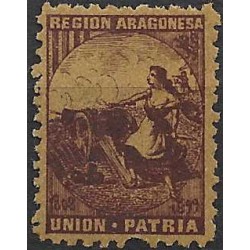 Viñeta Política. Región Aragonesa. Unión. Patria (Nuevo, con señal de fijasellos y sin goma)