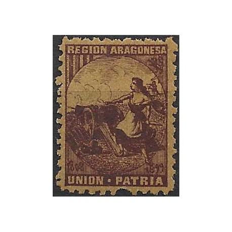 Viñeta Política. Región Aragonesa. Unión. Patria (Nuevo, con señal de fijasellos y sin goma)