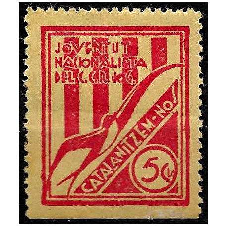 Viñeta Política. Joventut Nacionalista. Catalanitzem-nos. 5 Céntimos (Nuevo, con señal de fijasellos)