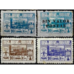 Colegio de Huérfanos de Ferroviarios. Serie de 4 Valores (Nuevos, con señal de fijasellos)