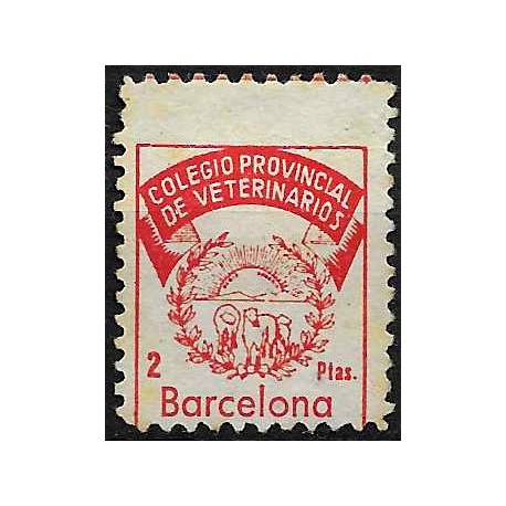 Viñeta. Colegio Provincial de Veterinarios. Barcelona. 2 Pesetas (Usado)