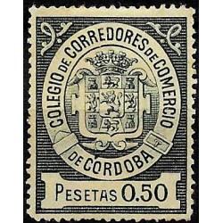 Viñeta. Colegio de Corredores de Comercio de Córdoba. 0,50 Pesetas (Nuevo, sin goma)