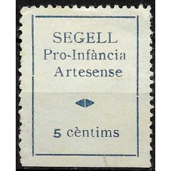 Viñeta. Pro-Infancia Artesense. 5 Céntimos (Nuevo, con señal de fijasellos)