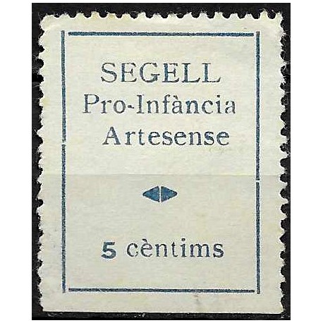 Viñeta. Pro-Infancia Artesense. 5 Céntimos (Nuevo, con señal de fijasellos)