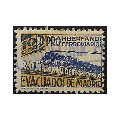 Viñeta Política. Pro Huérfanos Ferroviarios. Evacuados de Madrid (Usado)