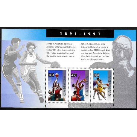Canadá. 1991. Hoja Conmemorativa (Nuevo) Baloncesto