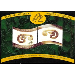 Canadá. 2001. Hoja Conmemorativa (Nuevo) Año de la Serpiente