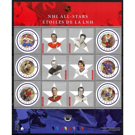 Canadá. 2001. Hoja Conmemorativa (Nuevo) NHL All-Stars