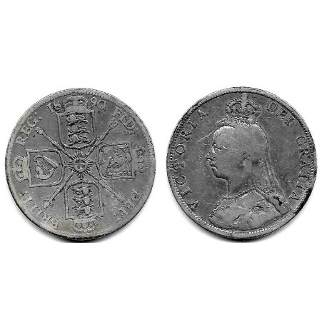 (762) Gran Bretaña. 1890. 2 Shillings (BC/BC-) (Plata)