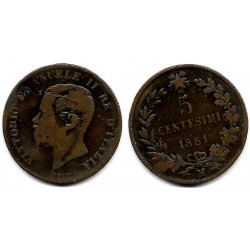 (8.2) Italia. 1861M. 5 Centesimi (RC+)