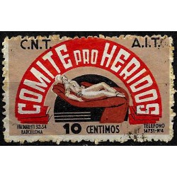 Viñeta. Comité Pro Heridos. CNT-AIT. 10 Céntimos (Usado)