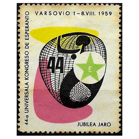 Viñeta. 44º Congreso Esperanto. Varsovia. Año 1959 (Nuevo, sin goma)