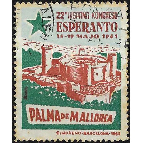 Viñeta. 22º Congreso Hispano de Esperanto. Palma de Mallorca. Año 1961 (Usado)