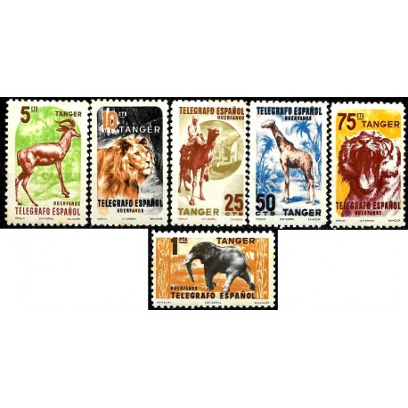 Tanger. Telégrafo Español. Huérfanos. Serie Completa (Nuevo, con leves manchas de óxido)