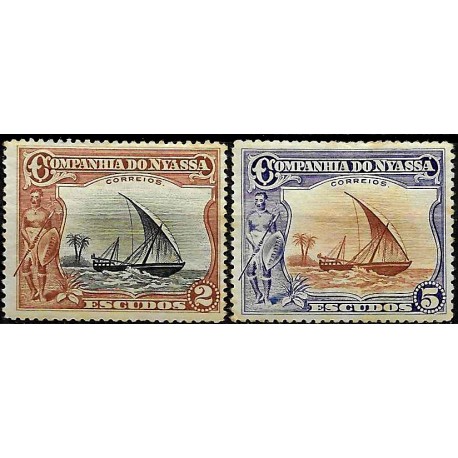 Nyassa. Serie de 2 Valores (Nuevo, con señal de fijasellos)