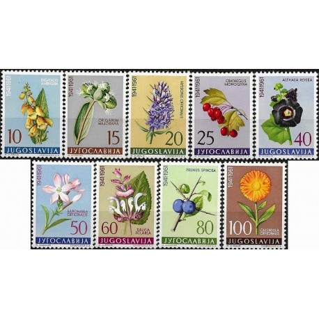 Yugoslavia. 1961. Serie Completa (Nuevo, con leves manchas de óxido) Flora
