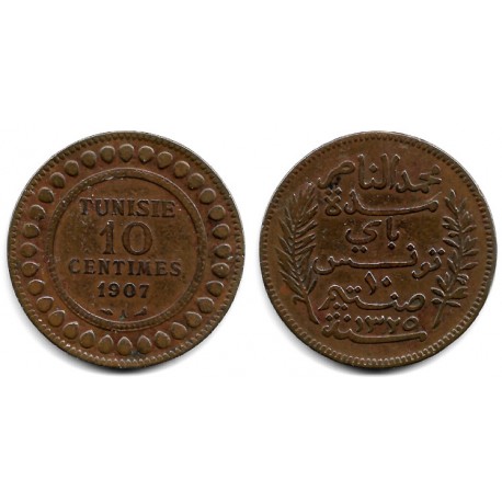 (236) República Tunecina. 1907A. 10 Centimes (MBC)