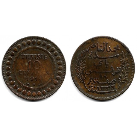 (236) República Tunecina. 1914A. 10 Centimes (BC)