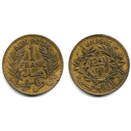 (247) República Tunecina. 1941. 1 Franc (MBC+)