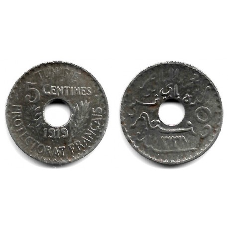 (242) República Tunecina. 1919. 5 Centimes (MBC-)