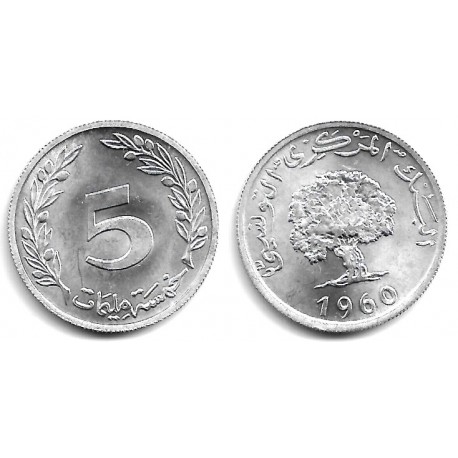 (282) República Tunecina. 1960. 5 Millim (SC)