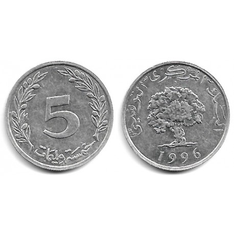 (282) República Tunecina. 1996. 5 Millim (EBC)