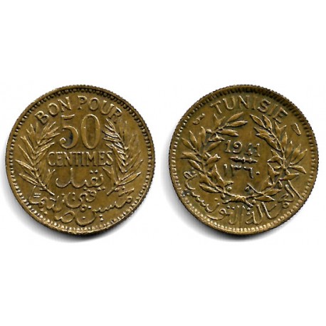 (246) República Tunecina. 1941. 50 Centimes (EBC)