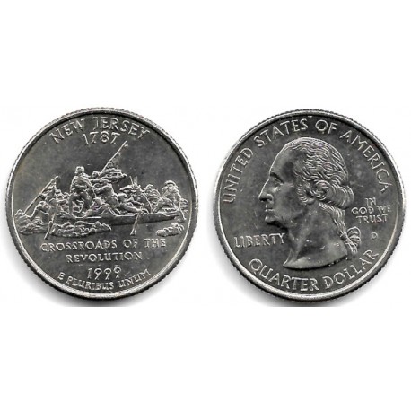 (294) Estados Unidos de América. 1999(D). Quarter Dollar (MBC+) New Jersey